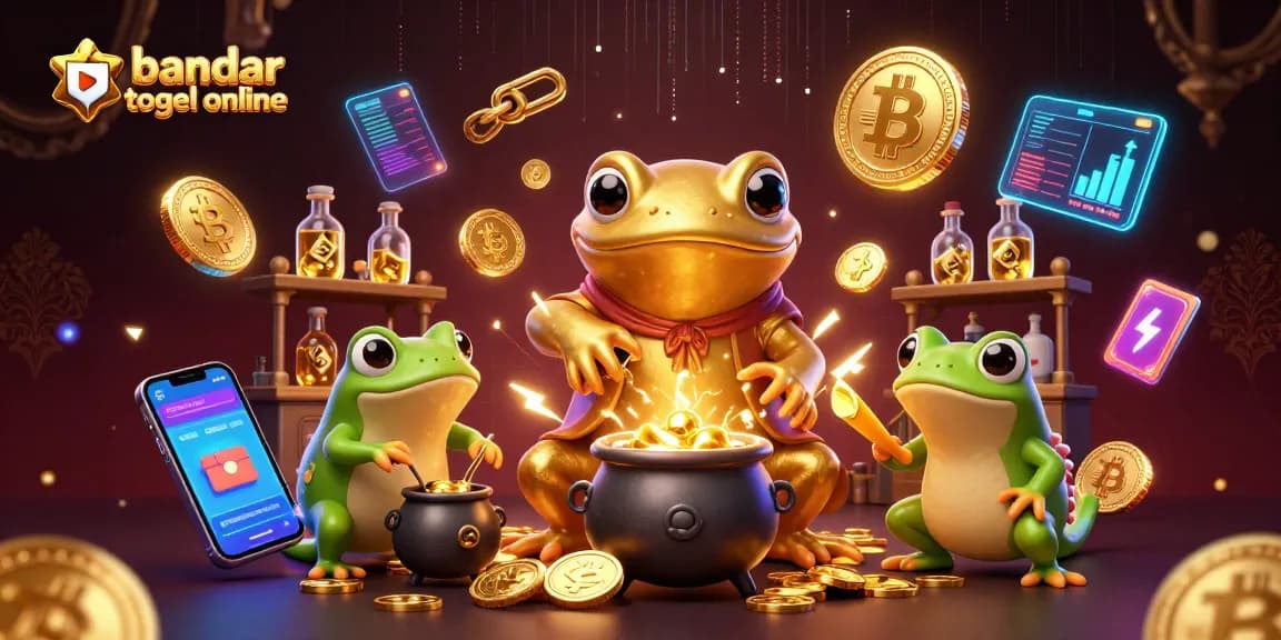 Experience the magic with bandar togel online featuring alchemists and crypto elements in this vibrant scene.