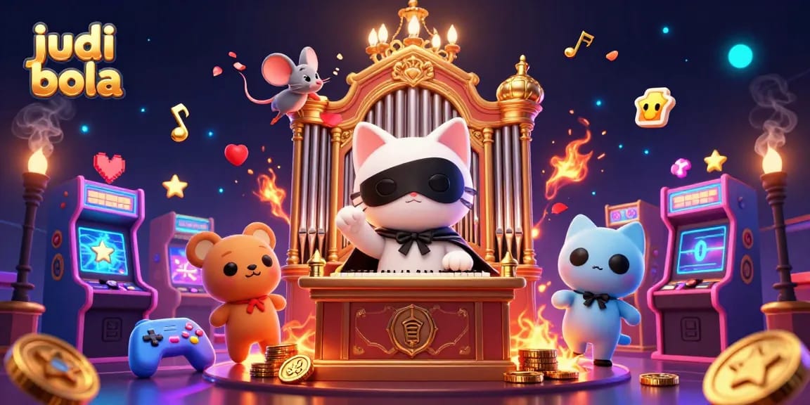 Bet on judi bola and experience the thrill of vibrant casino action with a playful cat and mouse.
