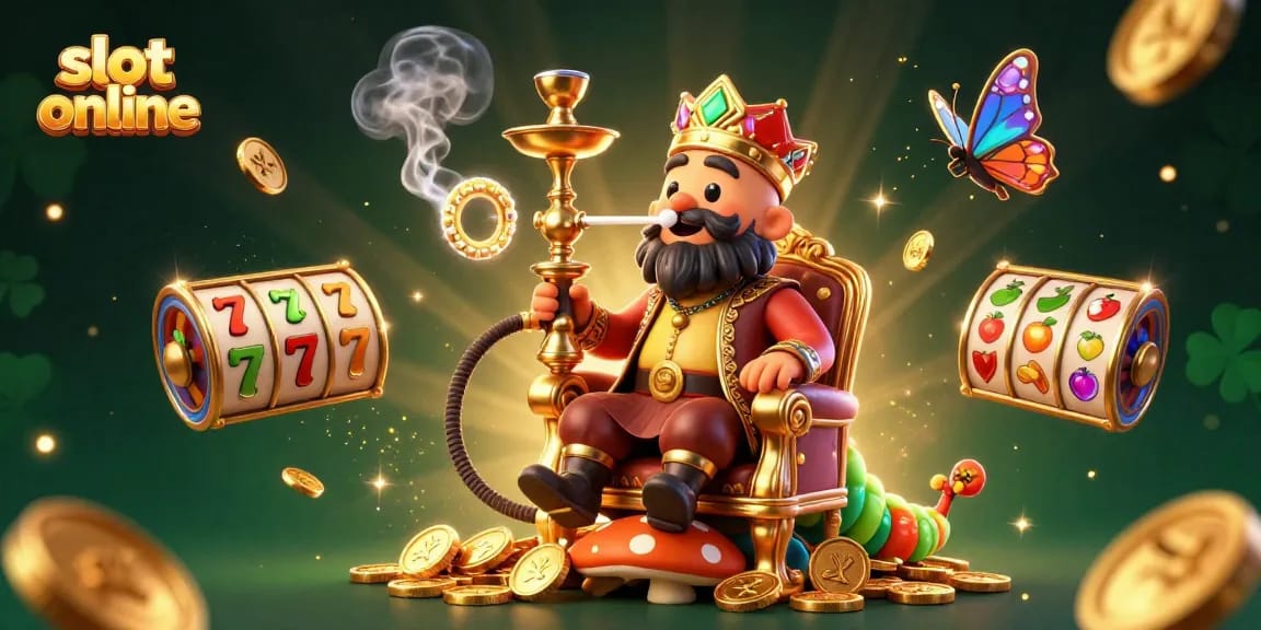 Engage with slot online action through vibrant 3D gaming visuals featuring gold coins and lucky symbols.