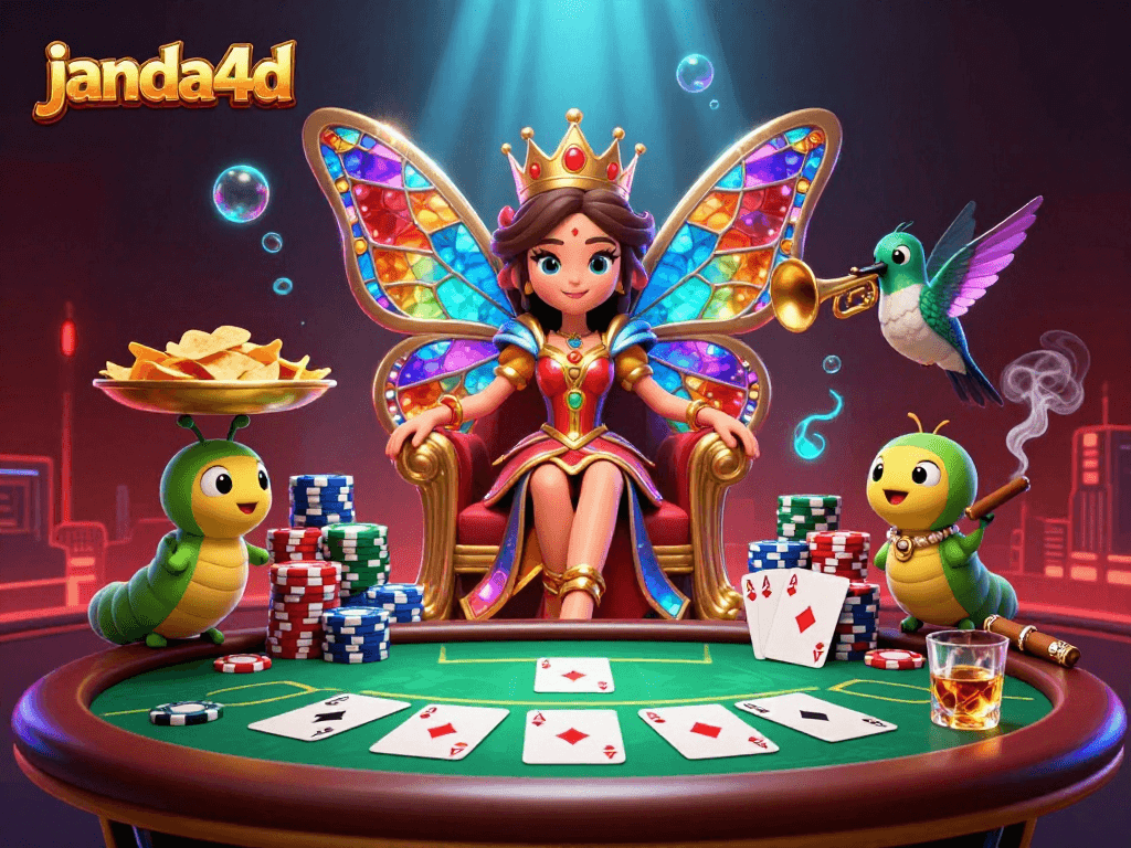 Engage in thrilling poker adventures with janda4d featuring vibrant characters and iconic chips.