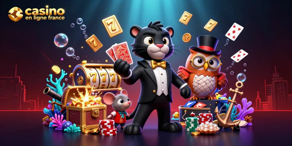 Découvrez une expérience de jeu palpitante au casino en ligne France avec une panthère élégante distribuant des cartes.