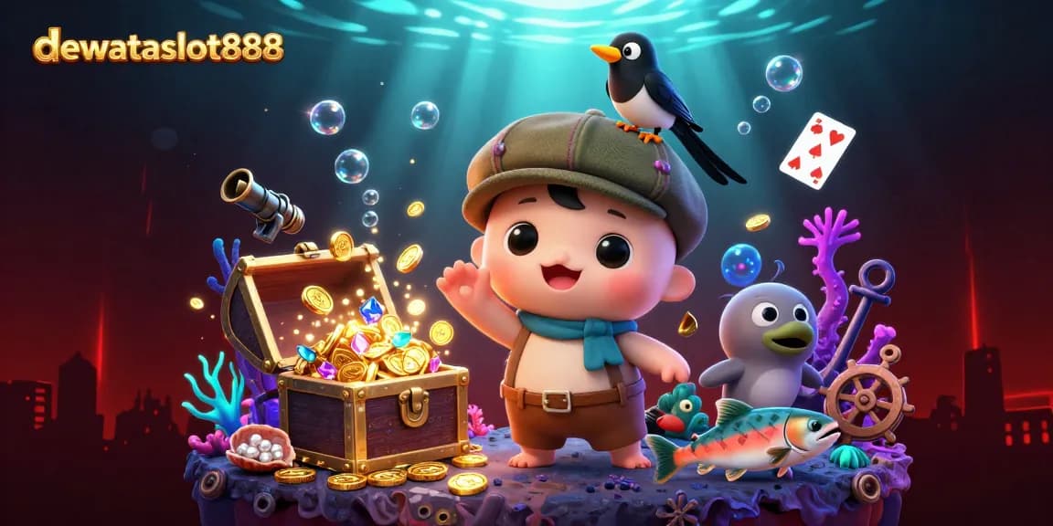 Permainan menarik di dewataslot888 menampilkan karakter lucu dan dinamis dalam suasana kasino bawah laut.