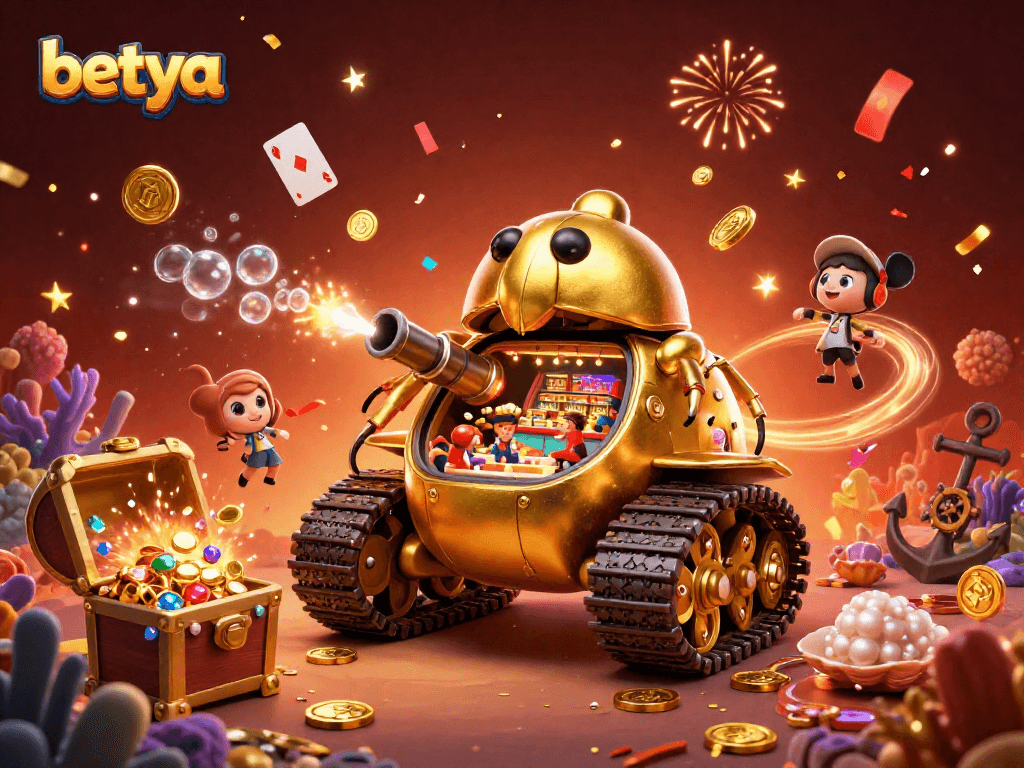 Engage with betya's gaming excitement, featuring a dynamic casino tank scene with vibrant elements.