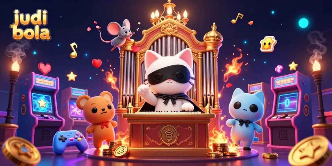 Bet on judi bola and experience the thrill of vibrant casino action with a playful cat and mouse.