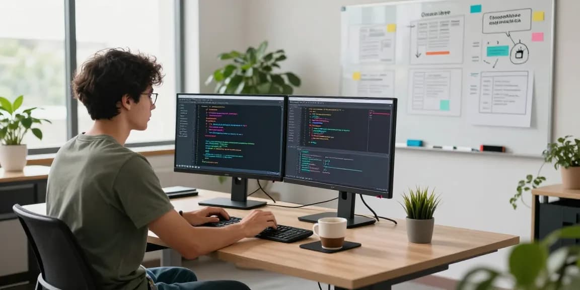 Developer utilizing openclaw skill in a collaborative tech workspace, showcasing coding setup and productivity.