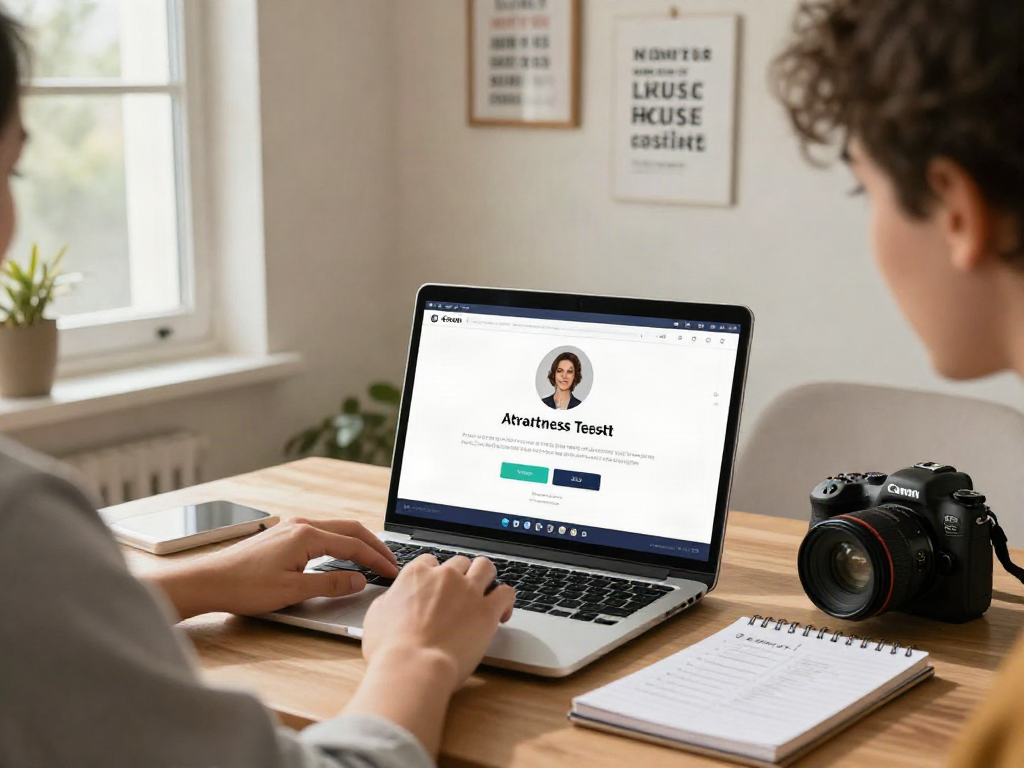 test of attractiveness on user-friendly interface with warm home office setting
