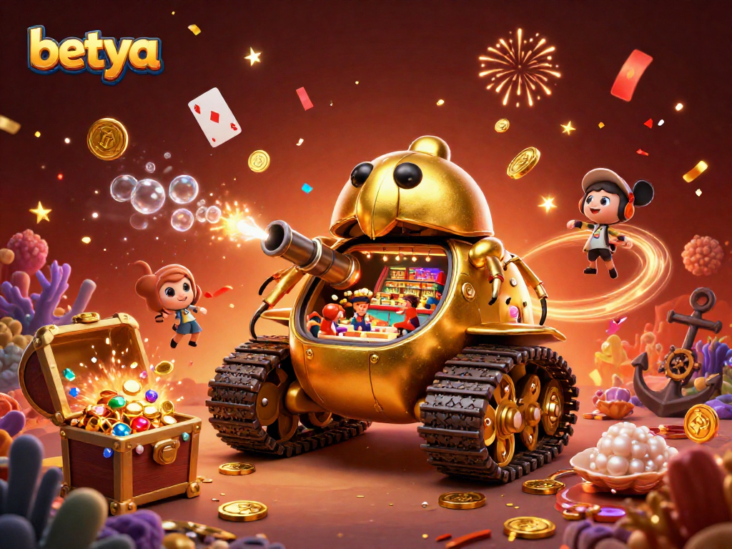 Engage with betya's gaming excitement, featuring a dynamic casino tank scene with vibrant elements.
