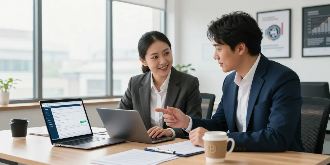 Recover lost crypto with financial experts analyzing strategies in a modern office.