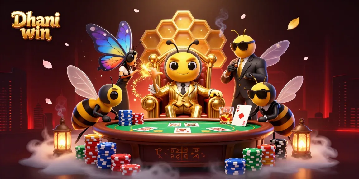 Dive into the action with Dhani win and fortify your poker skills at this vibrant casino illustration.