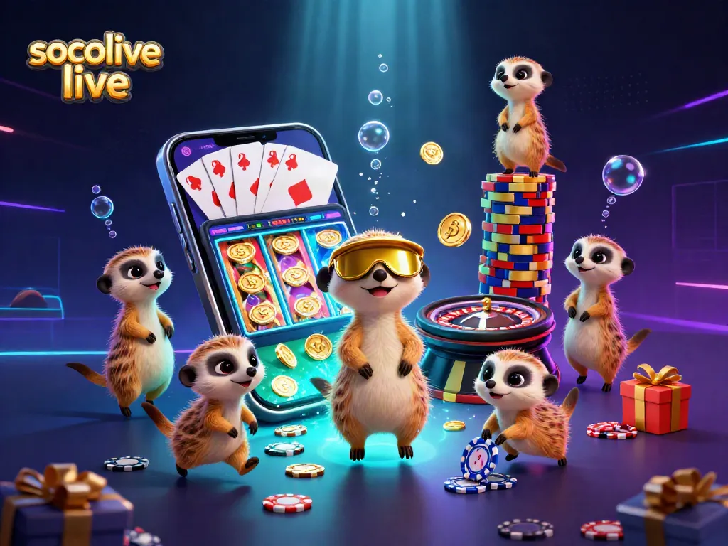 Experience the thrill of socolive live with vibrant meerkats in an elaborate casino scene.