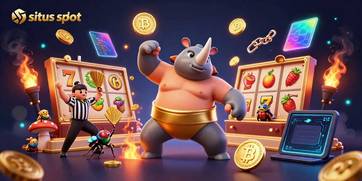 Experience the excitement of situs slot with a dynamic scene featuring a sumo beetle champion.
