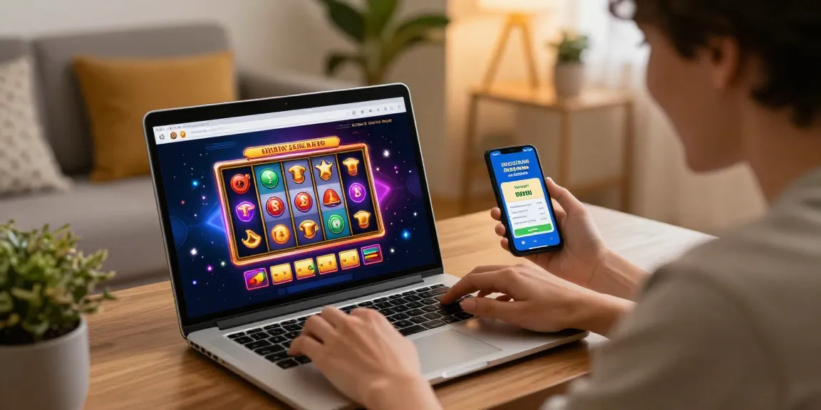 Engaging slot depo 1000 gaming scene with vibrant interface and user interaction.