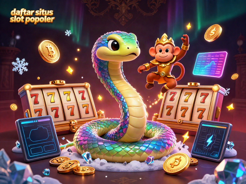 Menyusuri daftar situs slot populer dengan slot berevolusi, simbol 7 keberuntungan, dan elemen jackpot berkilauan.