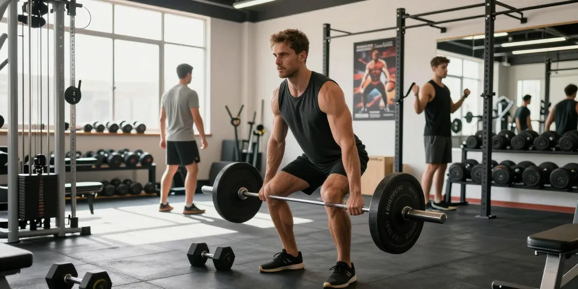 Astera Shop's athletic products showcased in a vibrant gym setting with weights and workout gear.
