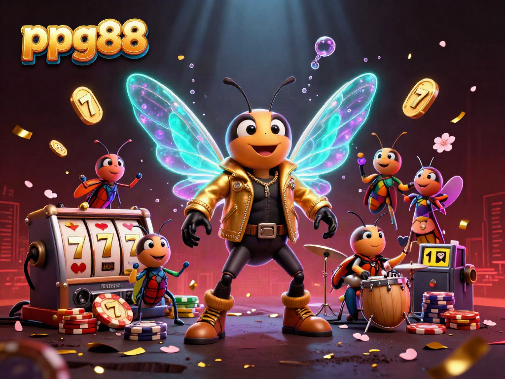 Experience thrilling gameplay with ppg88, featuring vibrant characters and casino symbols in dynamic 3D illustration.