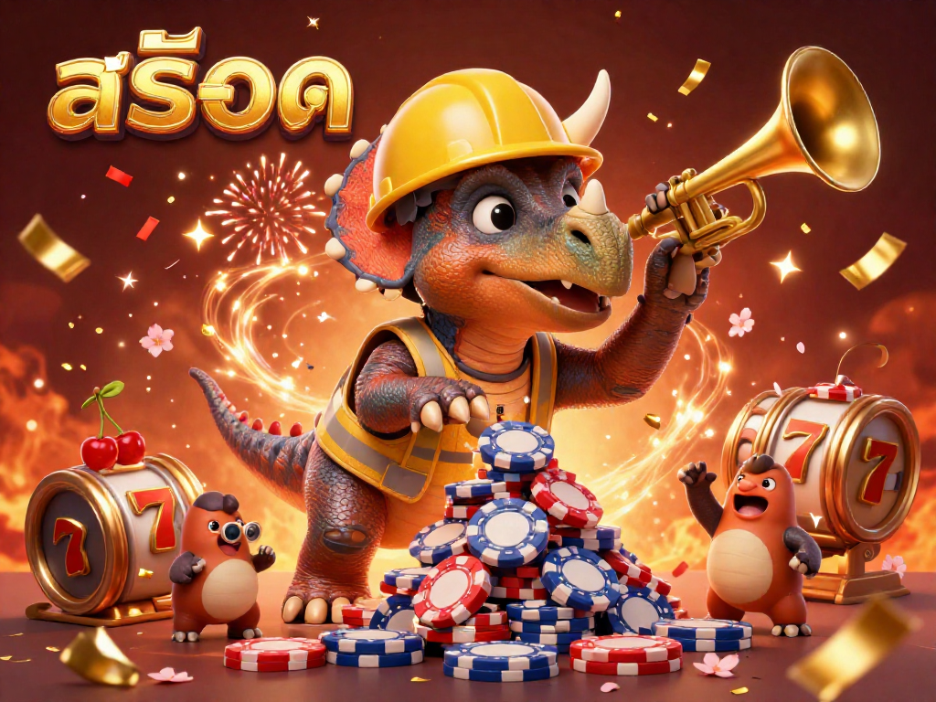 Experience thrilling สล็อต gameplay in a vibrant casino scene filled with celebration and excitement.