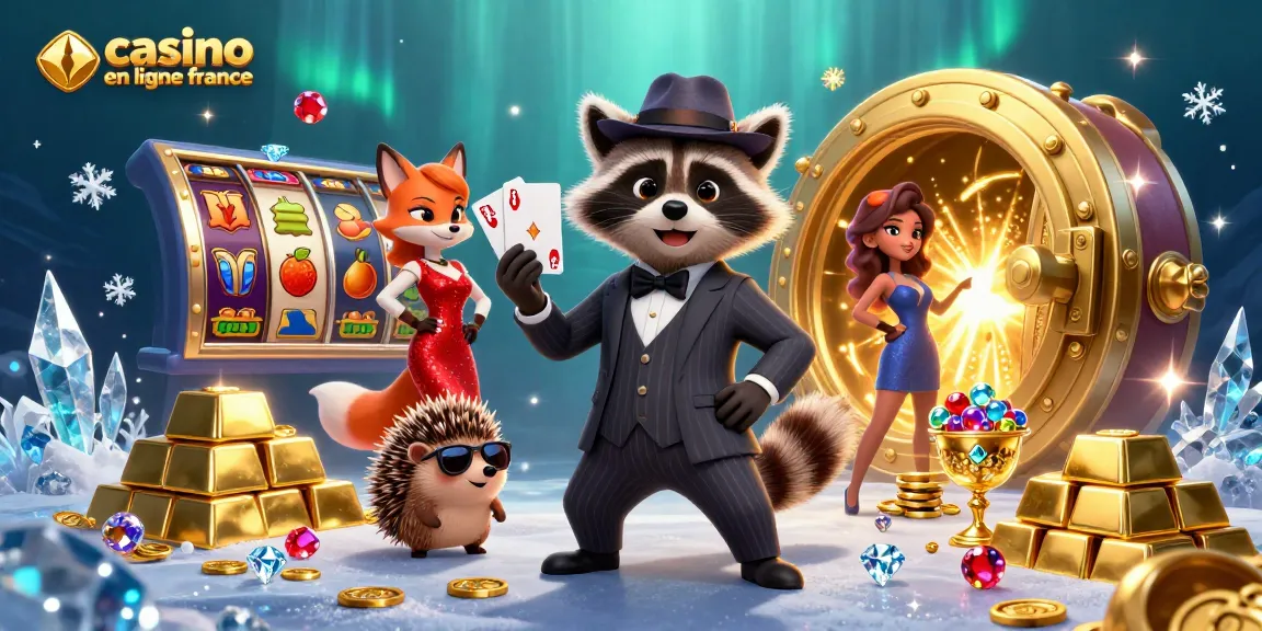 Vivez des gains palpitants au casino en ligne France avec un raton laveur, un renard et un hérisson dans une scène pleine d'action.