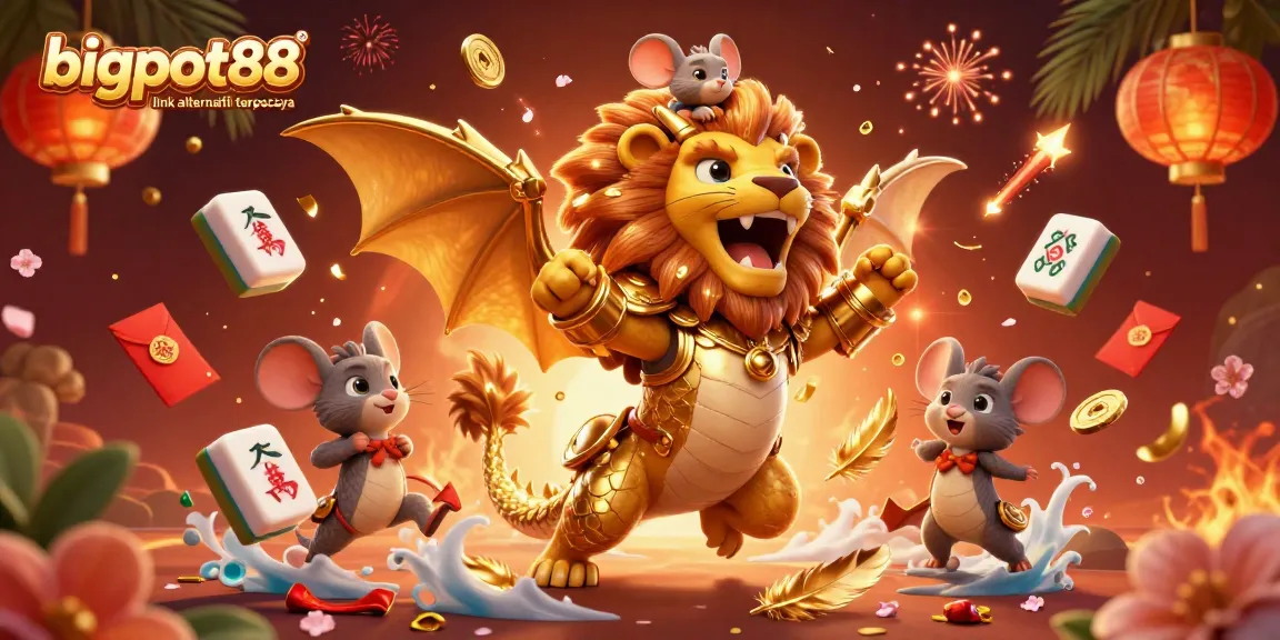 Experience the thrill of gaming with bigpot88 link alternatif terpercaya in this vibrant casino illustration.