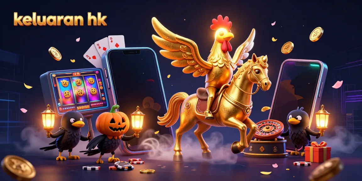 Keluaran hk terbaru ditampilkan dalam ilustrasi 3D menarik dengan karakter ayam emas di kasino malam.
