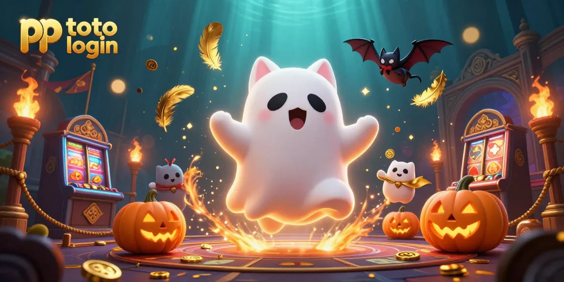 Engage with the thrilling experience of pp toto login within a vibrant haunted casino scene.
