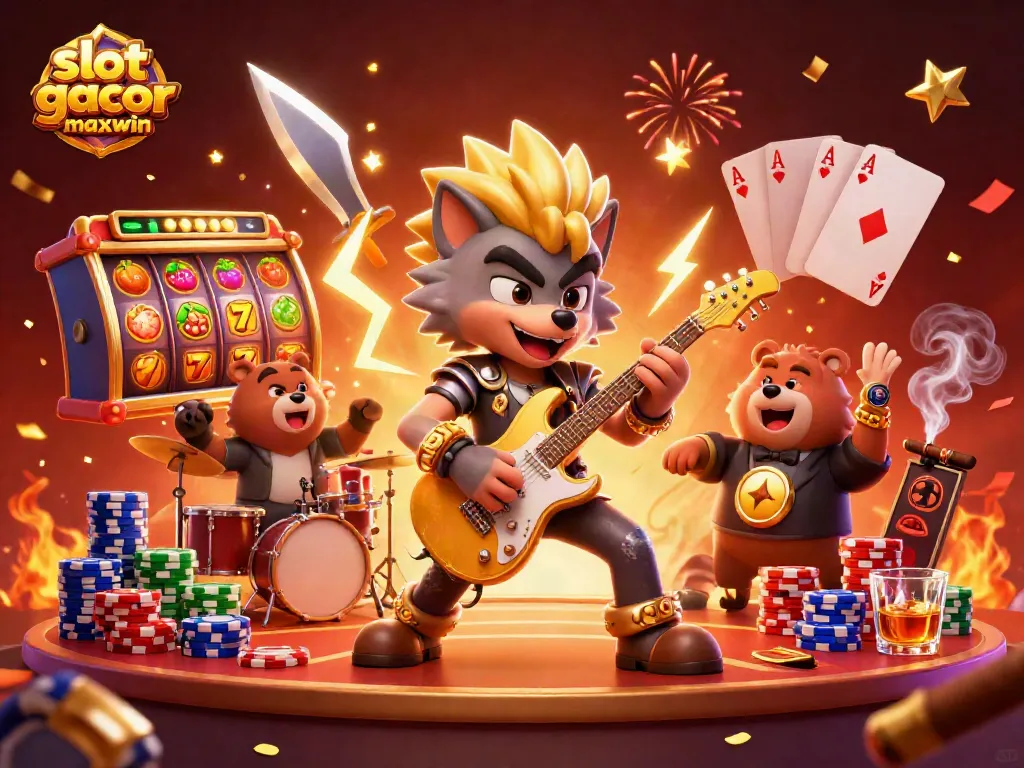 Experience high-energy gaming with slot gacor maxwin in a vibrant casino scene.