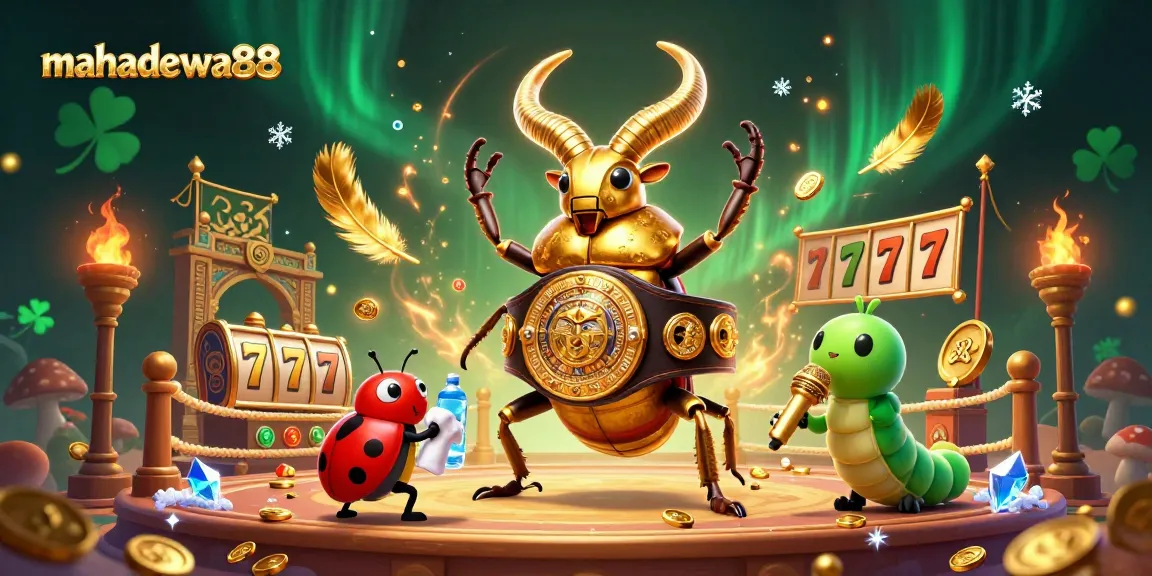 Experience thrilling gameplay at mahadewa88 with a dynamic casino scene featuring vibrant characters and exciting slot elements.