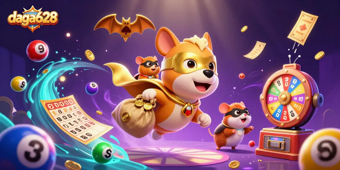 Daga628 showcases a thrilling scene with a superhero dog and hamster representing exciting live cockfighting action.