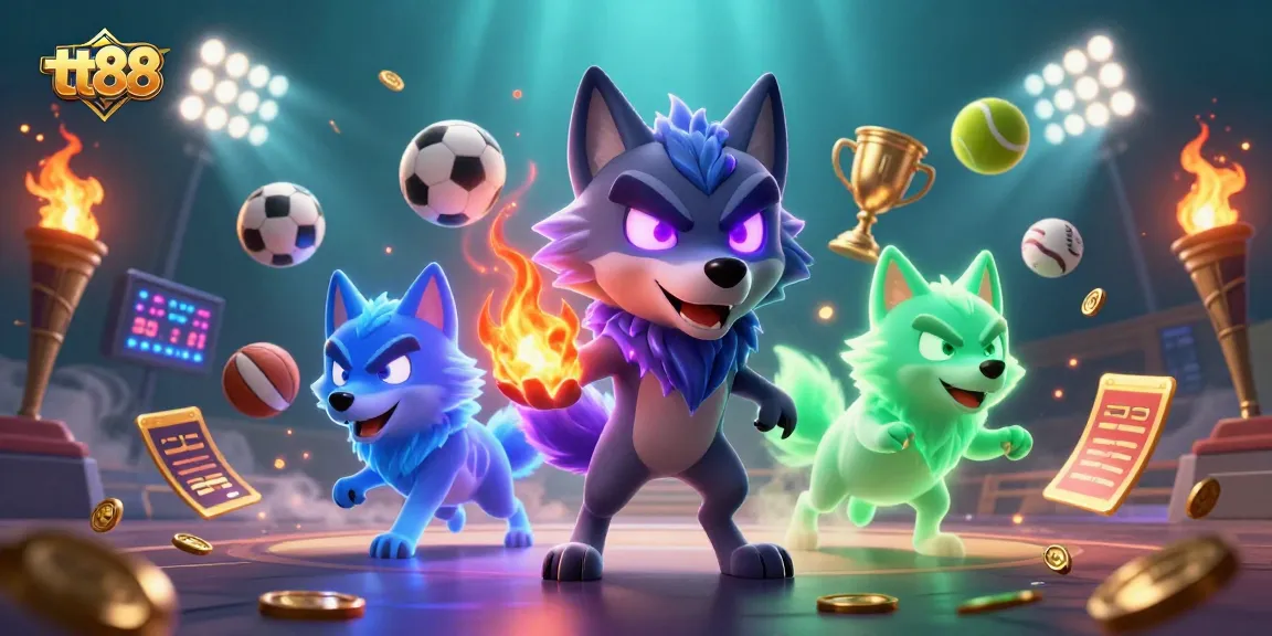 Experience the thrilling environment of tt88 with ghostly wolves and dynamic sports elements.