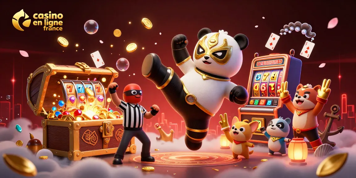 Revivez le frisson des jeux avec le casino en ligne en France, où un panda luchador lance un coup spectaculaire dans un monde de trésors et de machines à sous animées.
