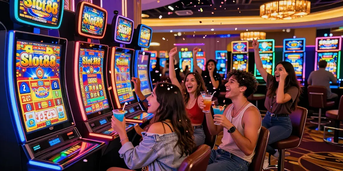 Slot Gacor dari Slot88, perayaan kemenangan besar di kasino.