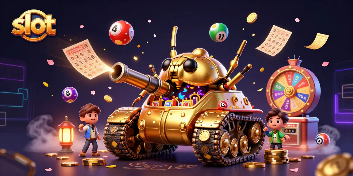 Experience thrilling slot action with a golden beetle tank casino scene packed with excitement.