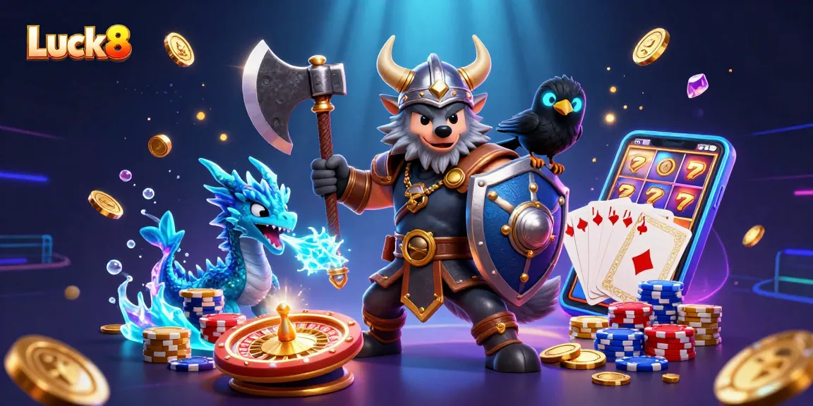 Experience thrilling gameplay at Luck8 with vibrant casino characters and dynamic action.