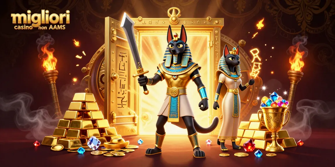 Vivi l'emozione dei migliori casino non AAMS con questa vivace illustrazione 3D che mostra vincitori circondati da ricchezze.