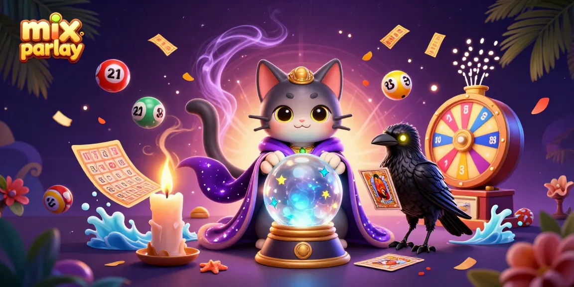 Engage in mix parlay betting with vibrant lottery elements and mystical characters in a thrilling casino scene.