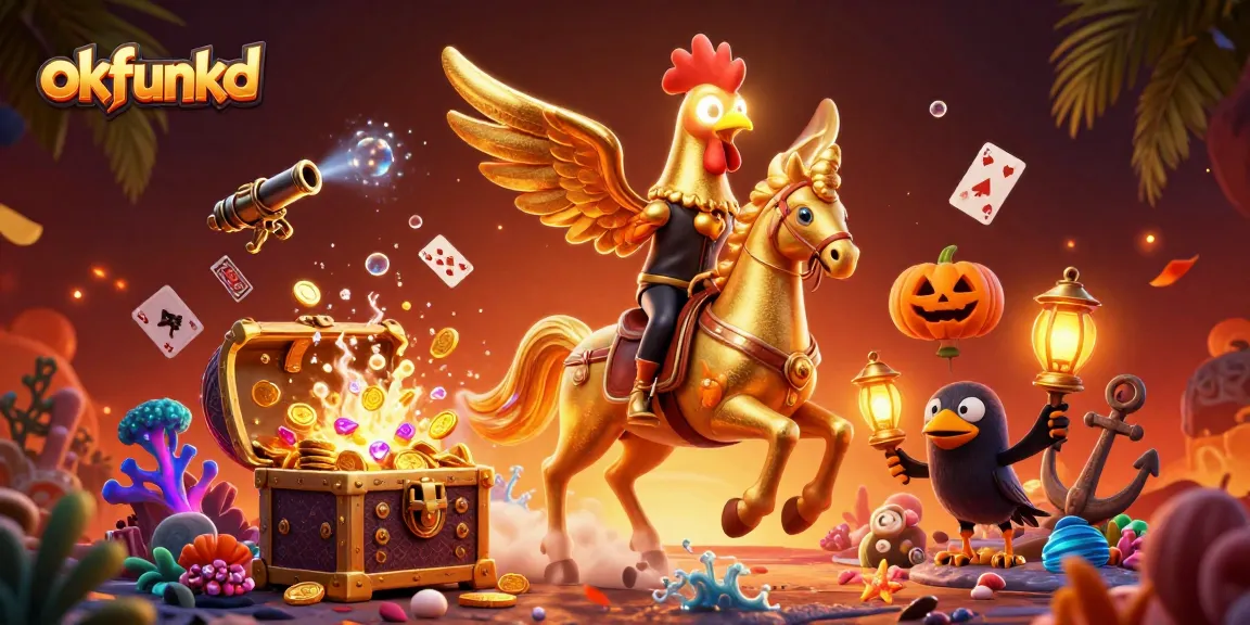 Experience thrilling gaming dynamics at okfunkd with golden rooster, dazzling gems, and rich casino elements.