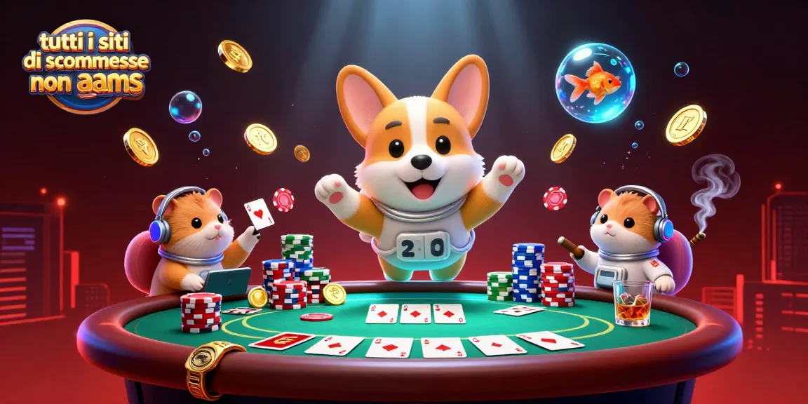 Illustrazione di un corgi astronauta in un casinò spaziale mentre esplora tutti i siti di scommesse non AAMS.