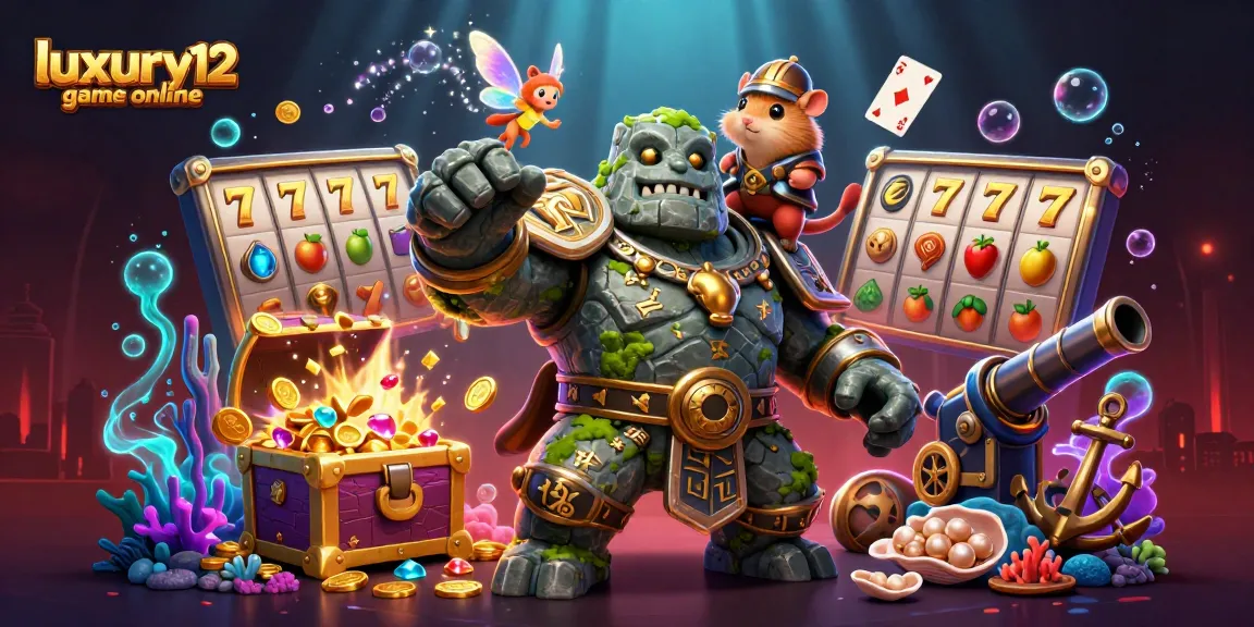 Join the excitement of the luxury12 game online with a vibrant 3D illustration featuring magical characters and slot reels.