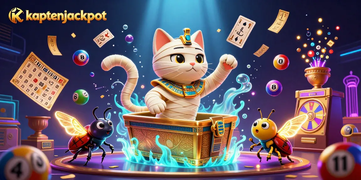 Experience kaptenjackpot excitement with a vibrant 3D illustration of an Egyptian-themed casino